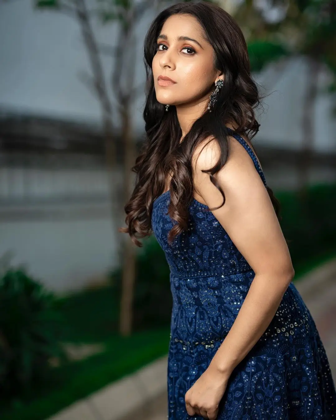 Rashmi Gautam In Sleeveless Blue Gown